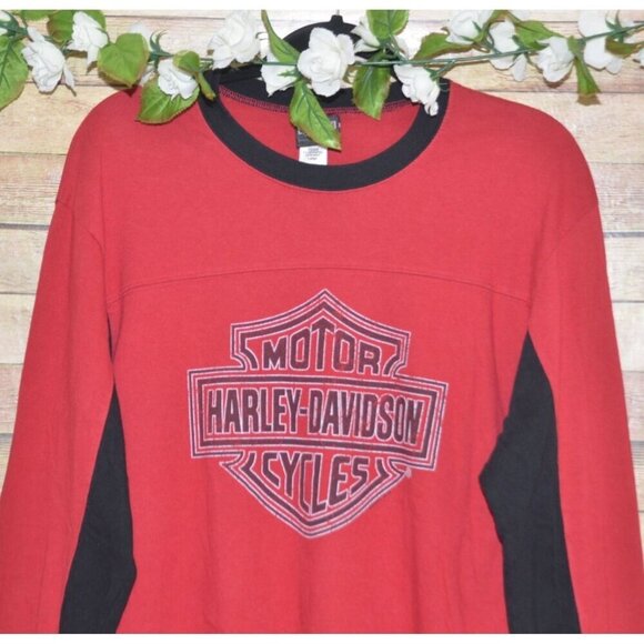 Harley Davidson Cajun HD Lafayette LA Men's L Red Long Sleeve Graphic T-Shirt - Picture 3 of 8